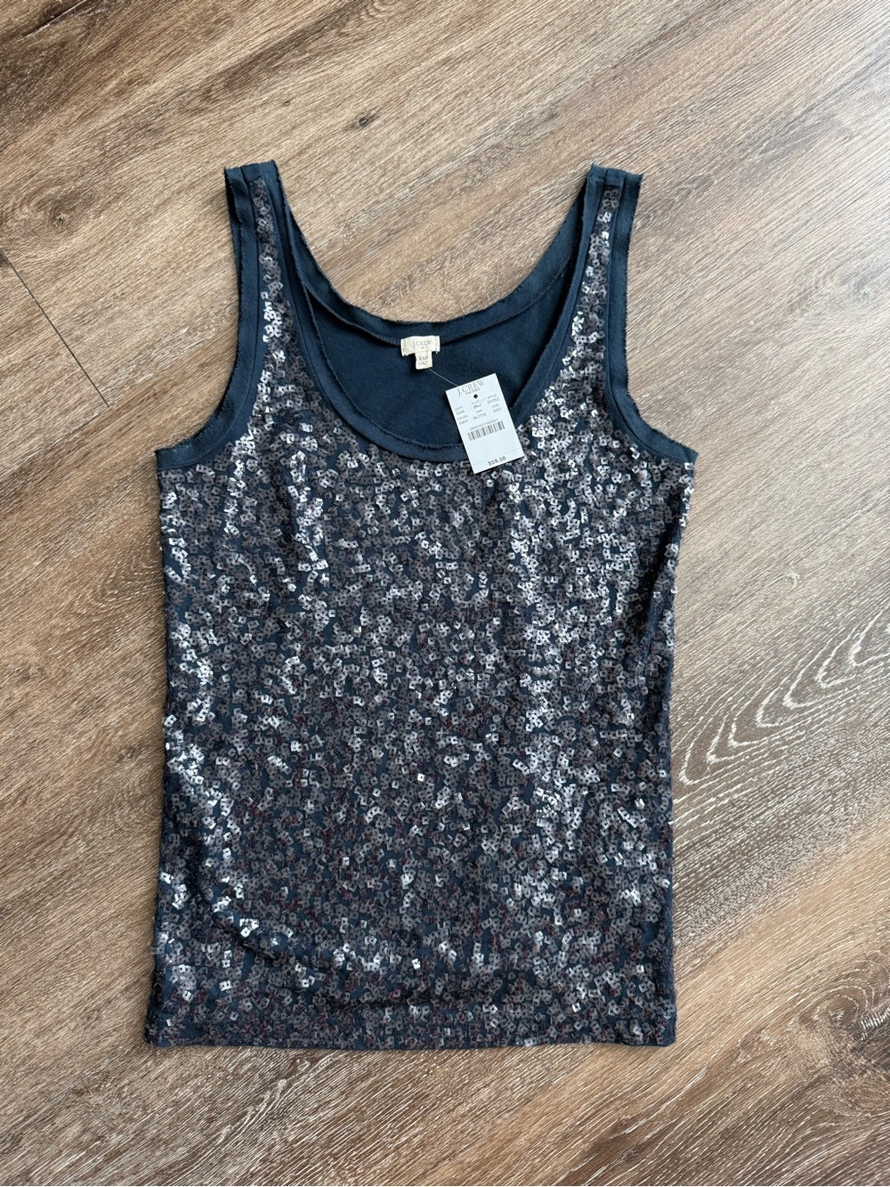 J. Crew Black Sequin Tank Top